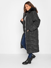 Long Tall Sally Black Midi Puffer Coat - Image 3 of 4