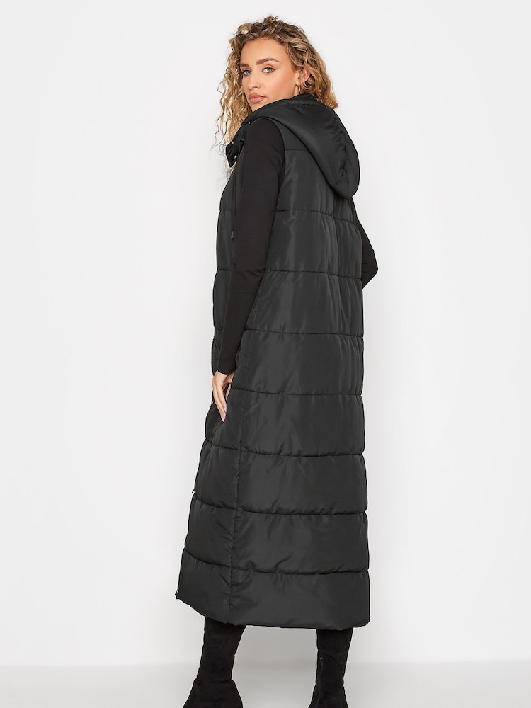Long Tall Sally Black Midaxi Puffer Gilet - Image 2 of 4