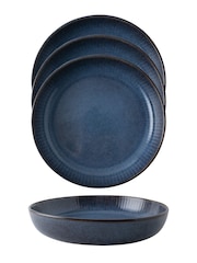 Dutch Rose Set of 4 Blue Sapphire Pasta Plates - Image 2 of 4