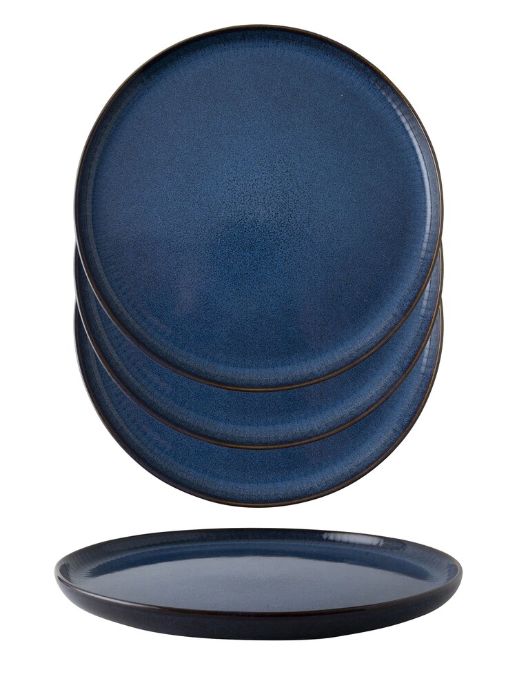 Dutch Rose Blue Dutch Rose Sapphire 28cm Dinner Plates Set of 4 - Image 2 of 4