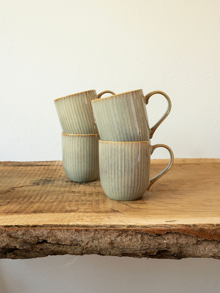 Dutch Rose Grey Sapphire Set of 4 Mugs 41cl - Image 1 of 2