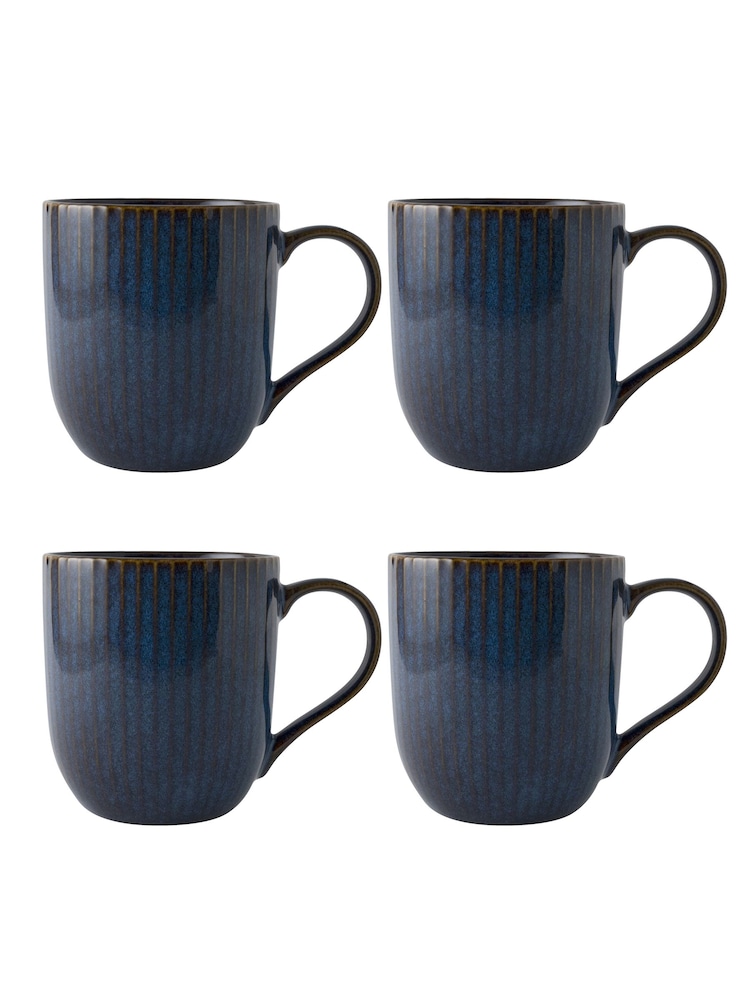 Dutch Rose Blue Sapphire Set of 4 Mugs 41cl - Image 4 of 4