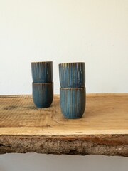 Dutch Rose Blue Sapphire Set of 4 Beakers 26cl - Image 1 of 4