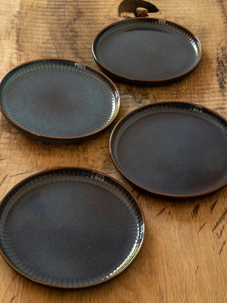 Dutch Rose Blue Dutch Rose Sapphire 18.5cm Side Plates Set of 4 - Image 4 of 4
