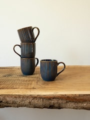 Dutch Rose Blue Sapphire Set of 4 Mini Mugs 26cl - Image 2 of 4