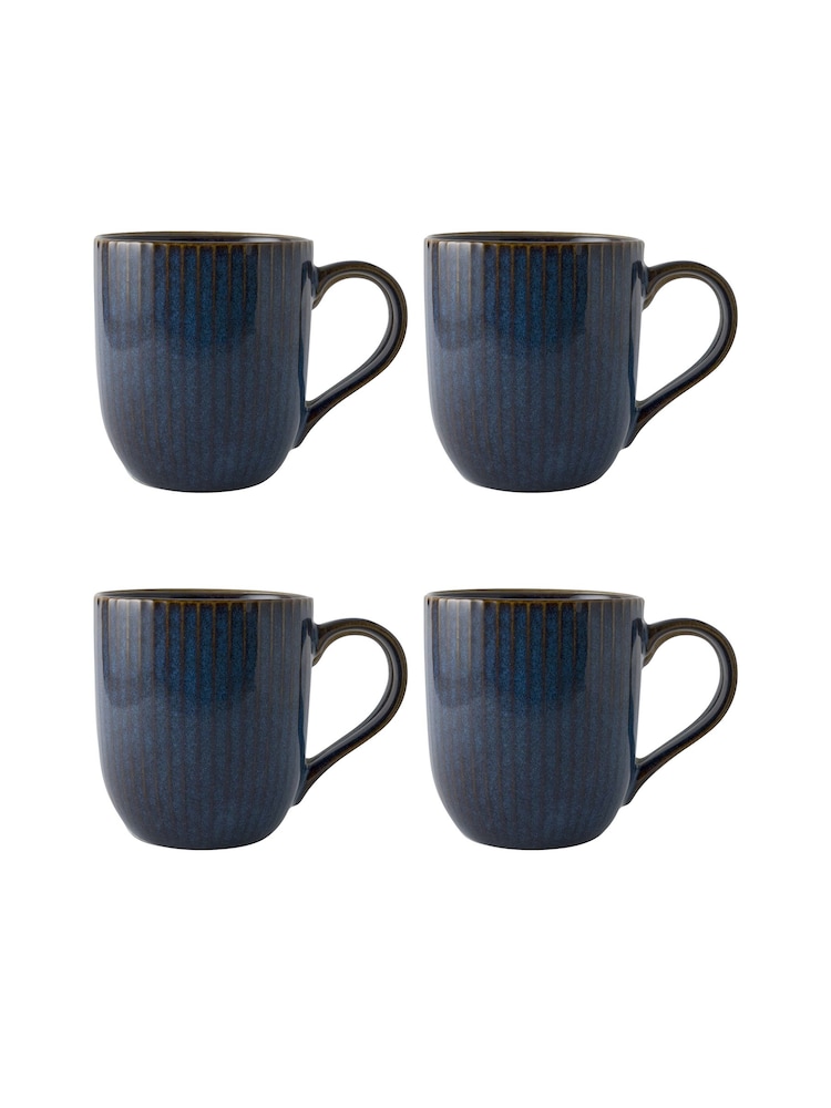 Dutch Rose Blue Sapphire Set of 4 Mini Mugs 26cl - Image 3 of 3