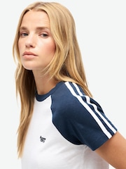 Superdry Blue 100% Cotton Essential Logo Retro T-Shirt - Image 6 of 10