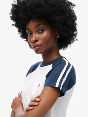 Superdry Blue 100% Cotton Essential Logo Retro T-Shirt - Image 7 of 10
