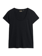 Superdry Studio Black Scoop Neck T-Shirt - Image 4 of 6