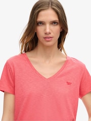 Coral rosa - Superdry Studios camiseta bordada con cuello en V - Imagen 7 de 10