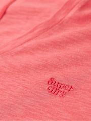 Coral rosa - Superdry Studios camiseta bordada con cuello en V - Imagen 9 de 10