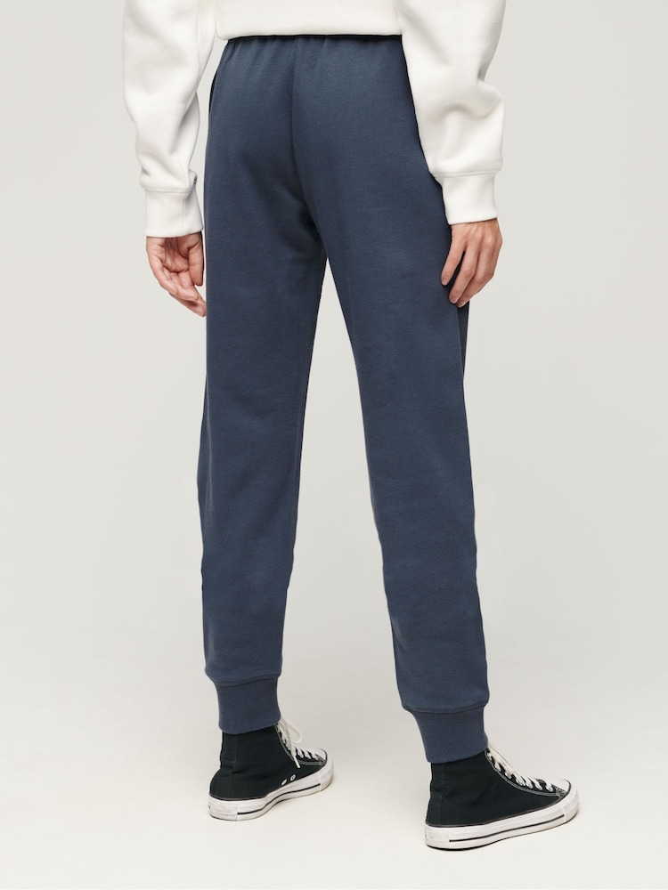 Superdry Blue Essential Logo 100% Cotton Joggers - Image 2 of 6