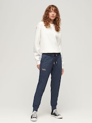 Superdry Blue Essential Logo 100% Cotton Joggers - Image 3 of 6