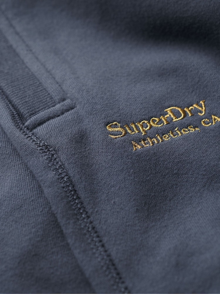 Superdry Blue Essential Logo 100% Cotton Joggers - Image 6 of 6