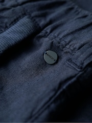 Superdry Blue Linen Low Rise Trousers - Image 6 of 7