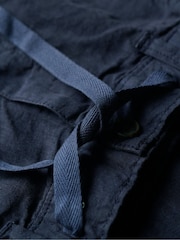 Superdry Blue Linen Low Rise Trousers - Image 7 of 7