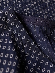 Superdry Blue Long Sleeved Crop Woven Top - Image 10 of 10