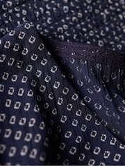 Superdry Blue Long Sleeved Crop Woven Top - Image 9 of 10