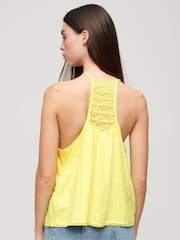 Superdry Yellow Lace 100% Cotton Cami Beach Top - Image 3 of 3