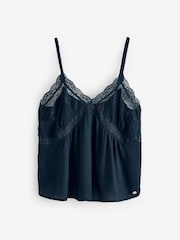Superdry Blue Ibiza Sheer Lace 100% Cotton Cami Top - Image 5 of 5
