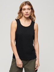 Schwarz - Superdry Tanktop mit U-Ausschnitt - Bild 1 von 7