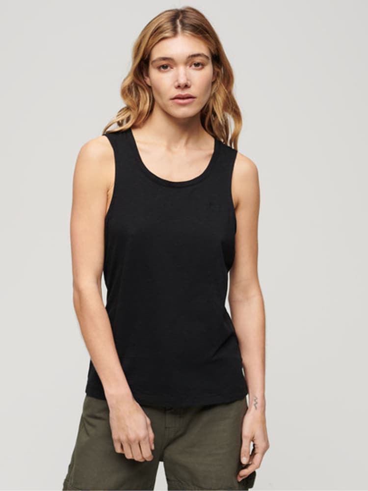 Schwarz - Superdry Tanktop mit U-Ausschnitt - Bild 1 von 7 Schwarz - Superdry Tanktop mit U-Ausschnitt - Bild 1 von 7