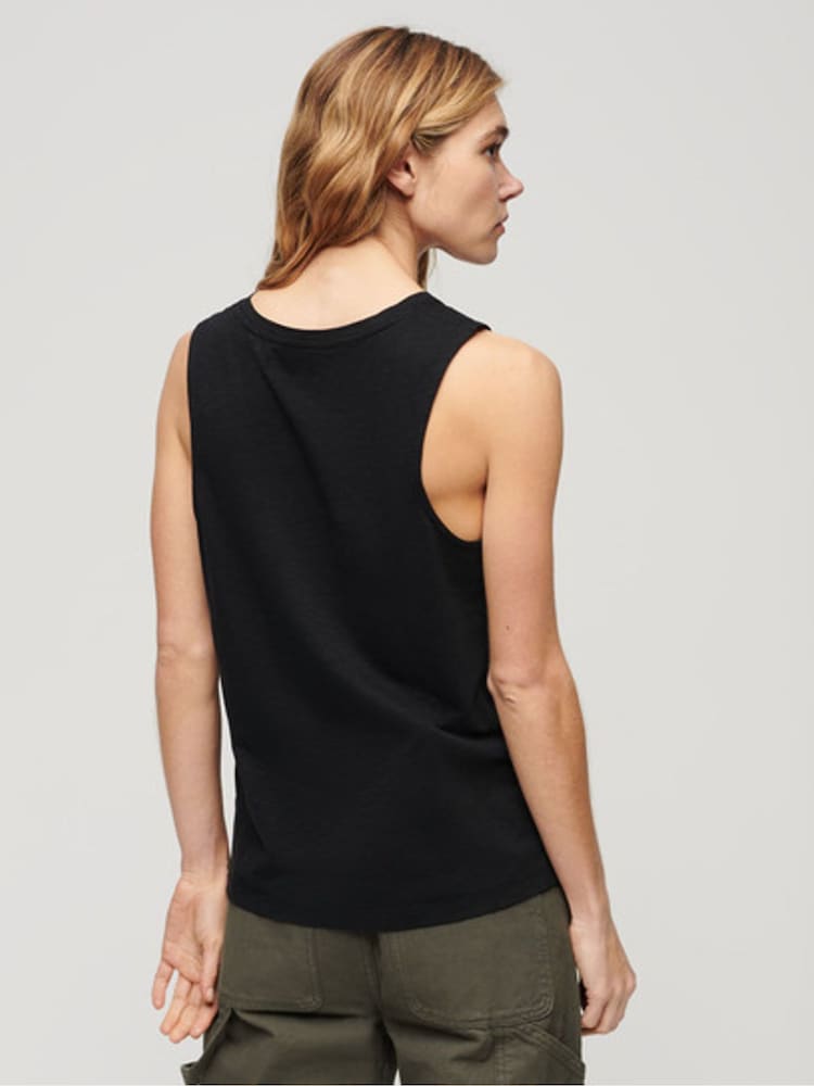 Schwarz - Superdry Tanktop mit U-Ausschnitt - Bild 2 von 7