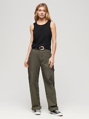 Schwarz - Superdry Tanktop mit U-Ausschnitt - Bild 3 von 7
