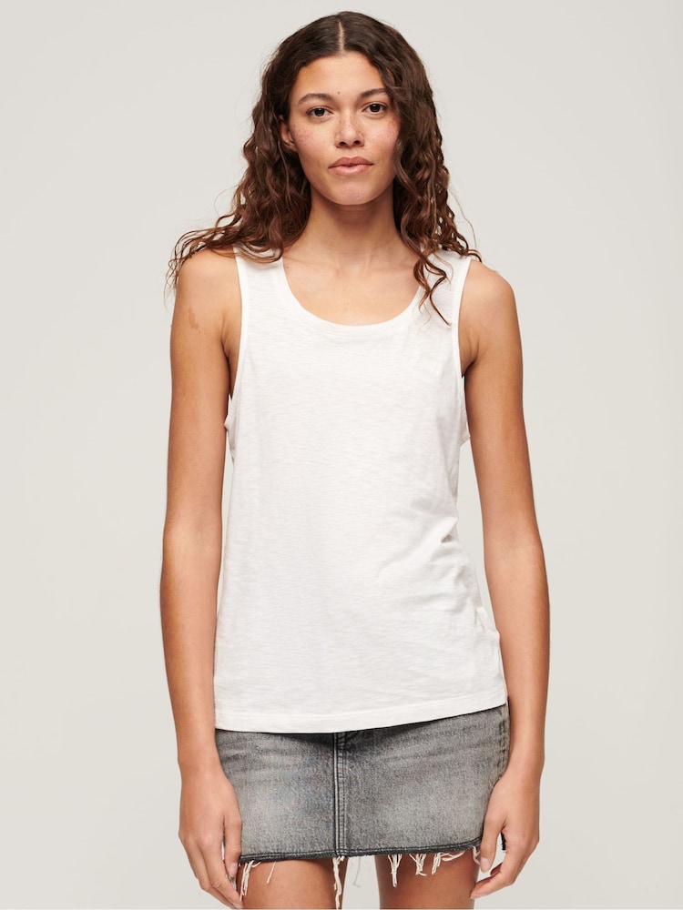 Weiß - Superdry Tanktop mit U-Ausschnitt - Bild 1 von 5 Weiß - Superdry Tanktop mit U-Ausschnitt - Bild 1 von 5