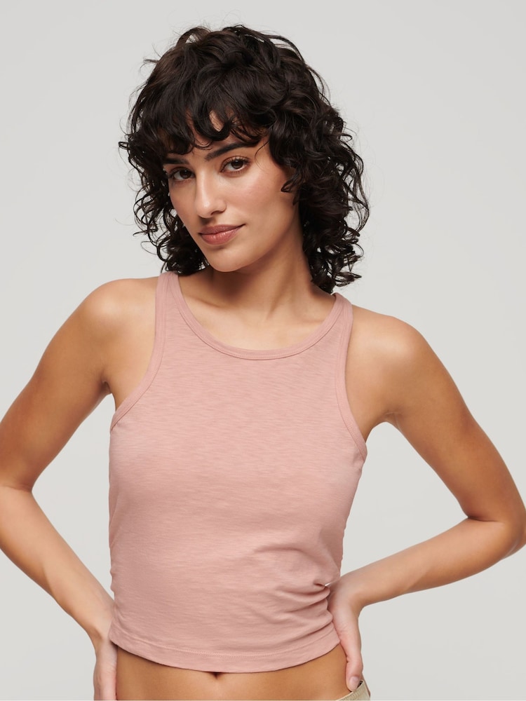 Superdry Pink Ruched Tank Top - Image 1 of 6