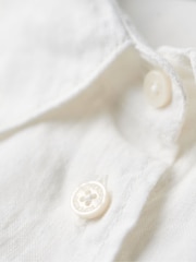 Superdry White Casual Linen Boyfriend Shirt - Image 5 of 6