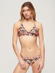 Superdry Orange Geo Cross Back Triangle Bikini Top - Image 4 of 5
