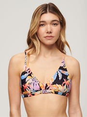 Superdry Orange Tropic Cross Back Triangle Bikini Top - Image 1 of 5