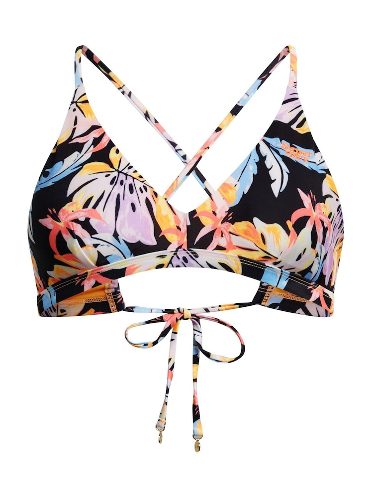Superdry Orange Tropic Cross Back Triangle Bikini Top - Image 5 of 5