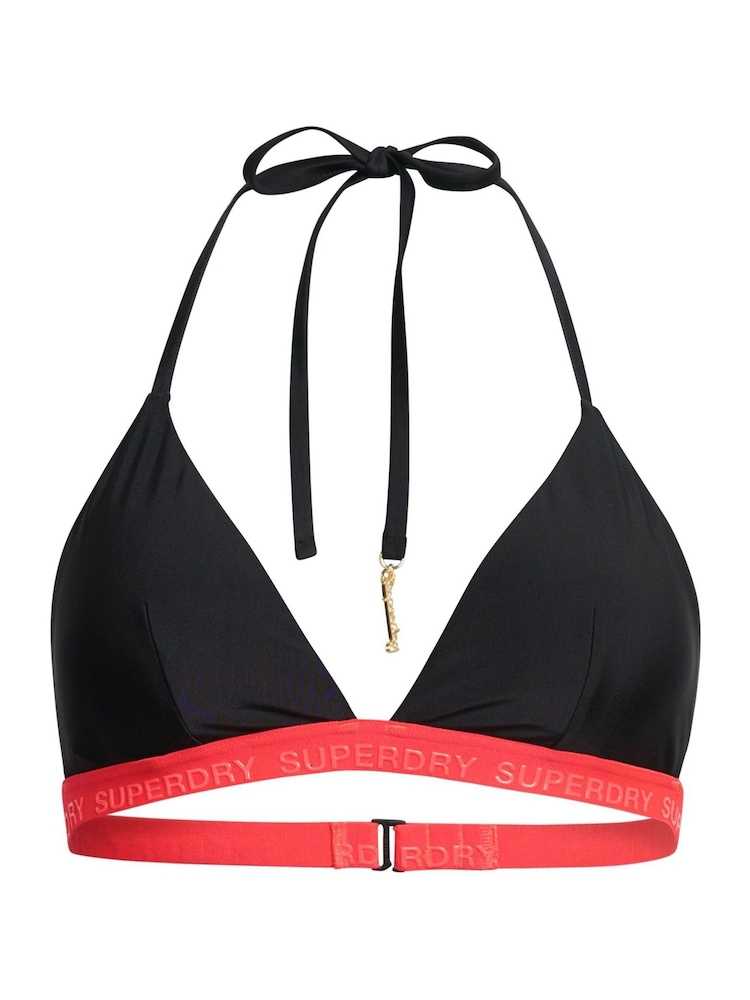 Superdry Black Triangle Elastic Bikini Top - Image 5 of 5