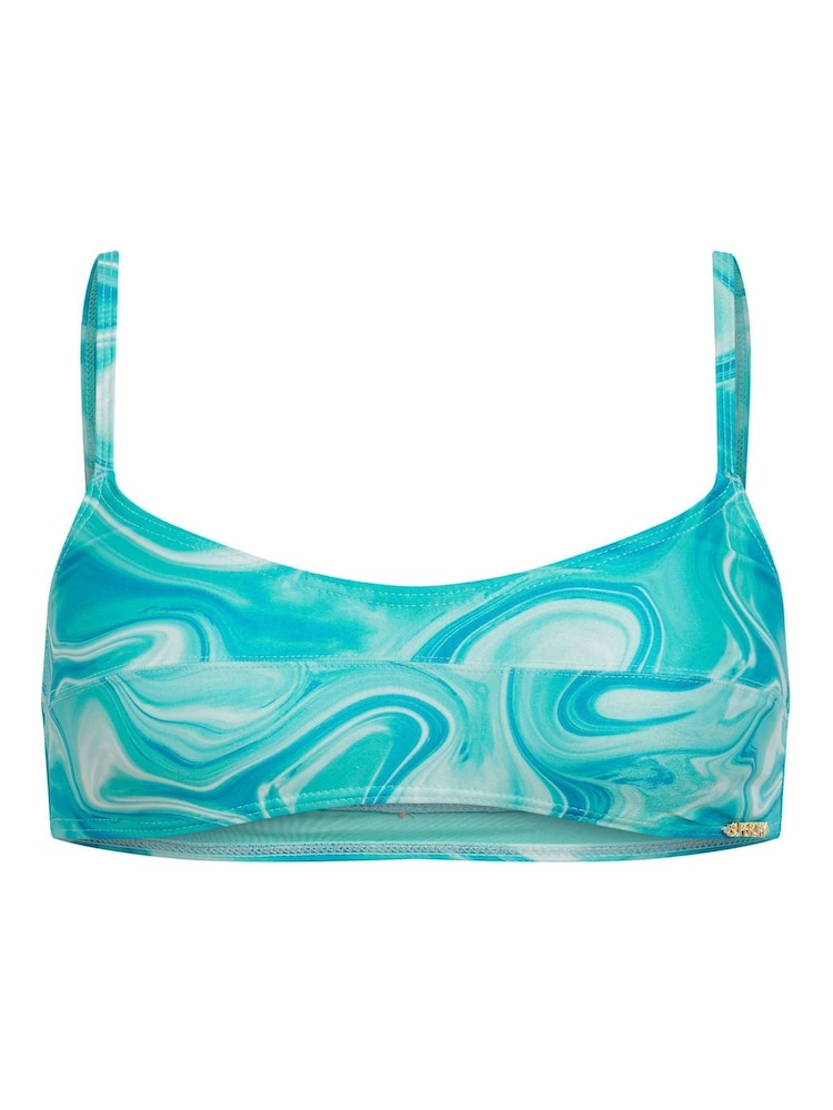 Superdry Blue Print Bralette Bikini Top - Image 5 of 5