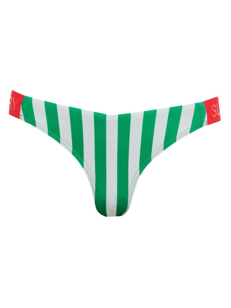 Superdry Green Stripe Cheeky Bikini Bottoms - Image 5 of 5