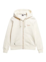Superdry Off White Essential Logo Zip Hoodie - Image 4 of 4