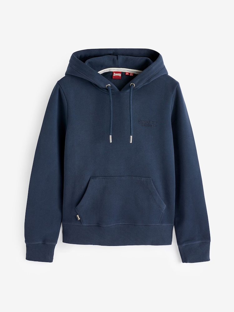 Superdry Navy Essential Logo Hoodie - Image 4 of 4