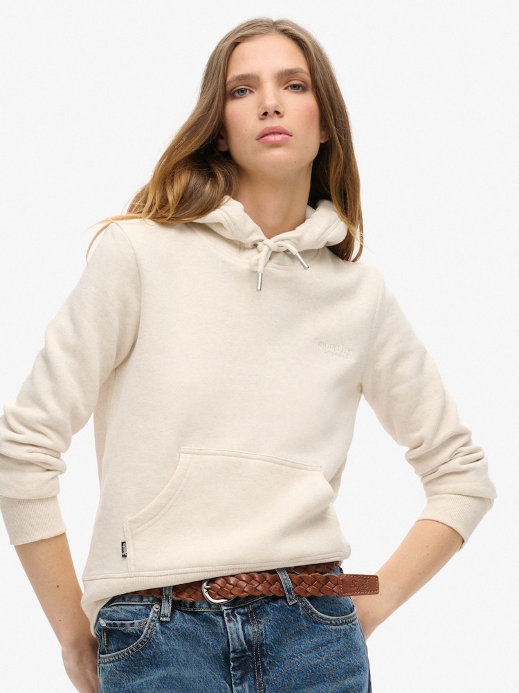 Superdry Cream Essential Logo Hoodie - Image 1 of 9