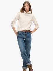 Superdry Cream Essential Logo Hoodie - Image 2 of 9