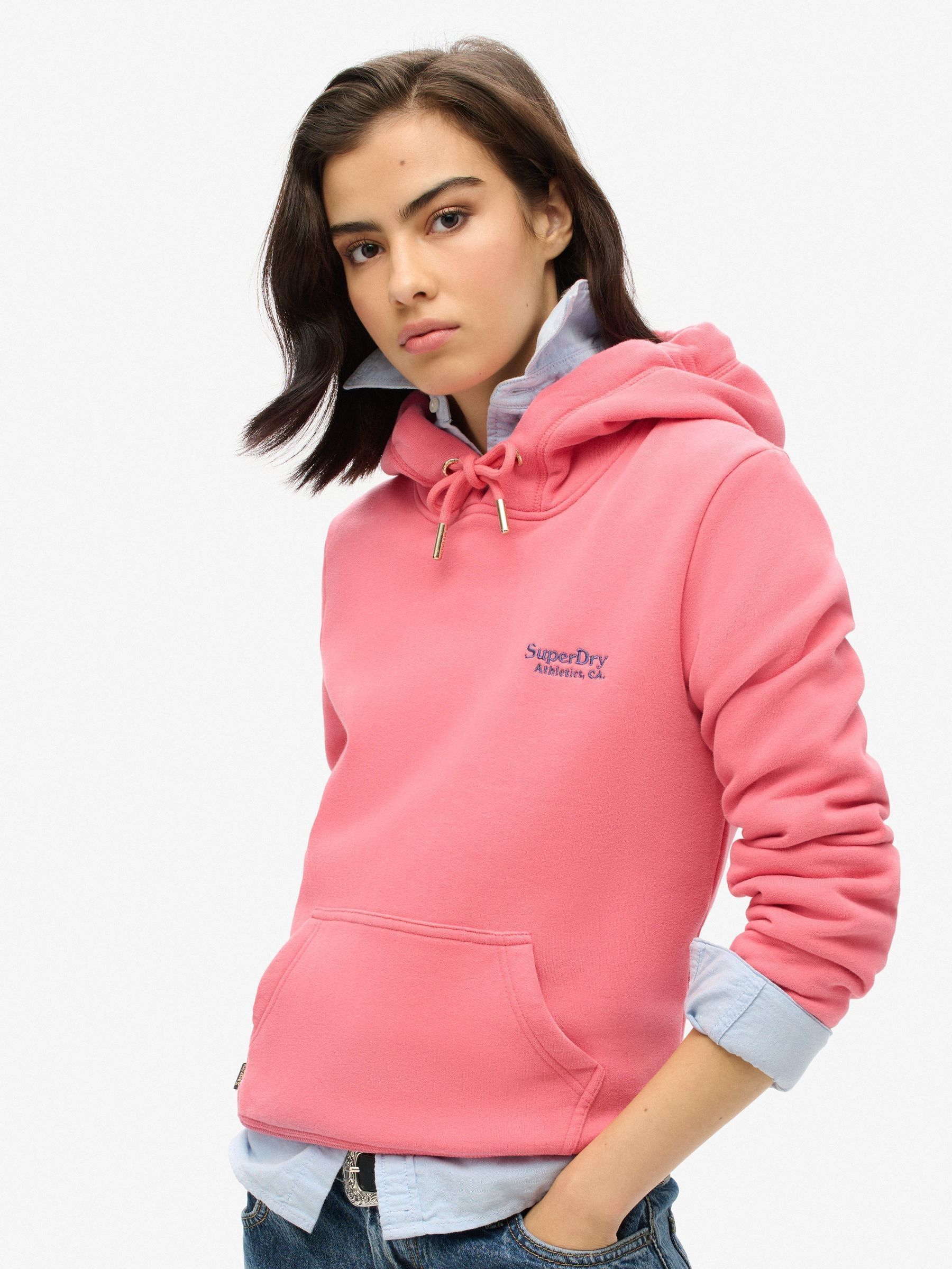 Buy Superdry Coral Pink Essential Logo Hoodie from Next USA