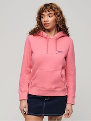 Superdry Coral Pink Essential Logo Hoodie - Image 8 of 13