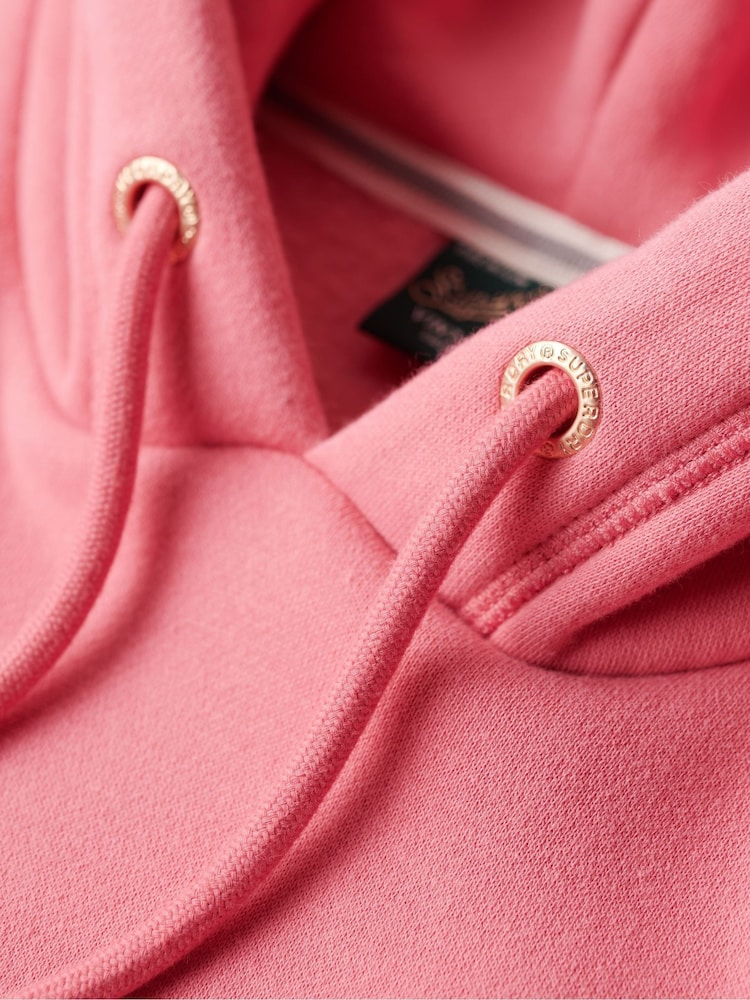 Superdry Coral Pink Essential Logo Hoodie - Image 6 of 6