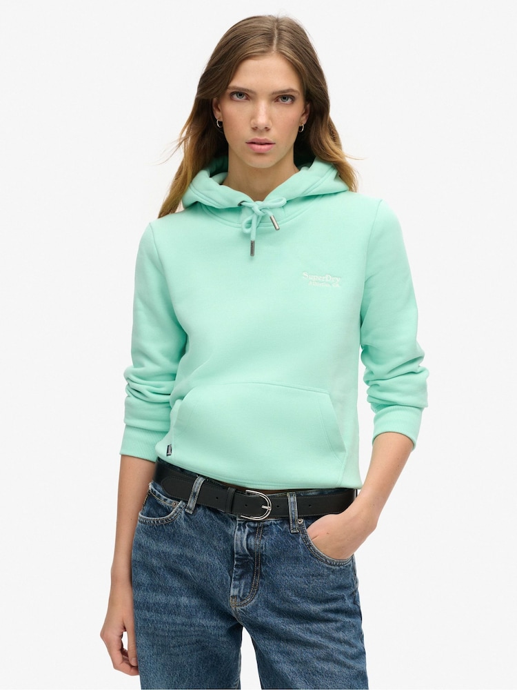 Superdry Beach Glass Green Essential Logo Hoodie - Image 1 of 6