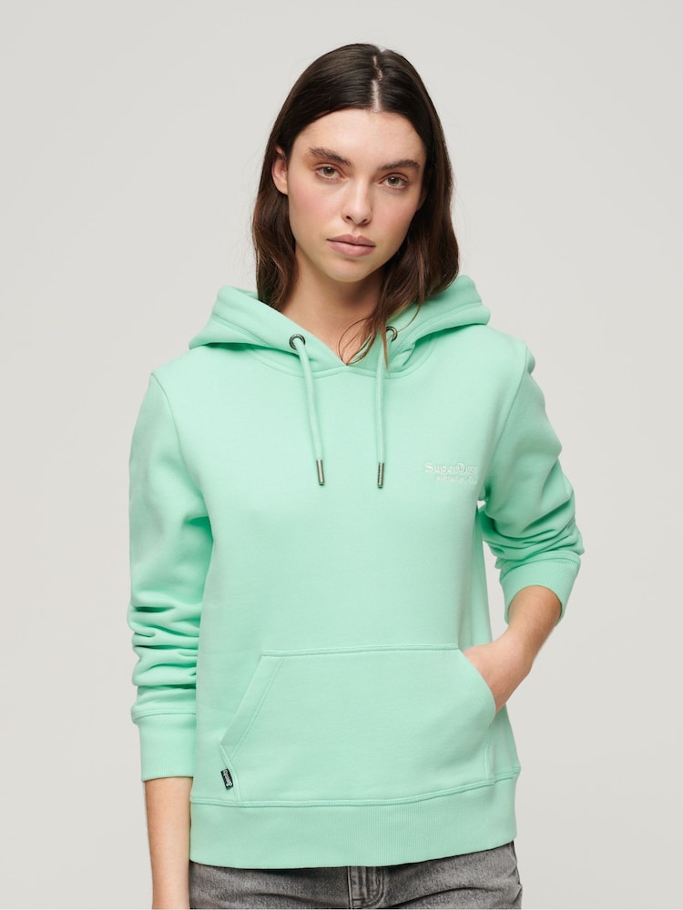 Superdry Beach Glass Green Essential Logo Hoodie - Image 13 of 13