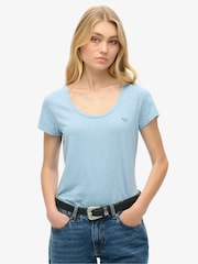 Superdry Studio Light Blue Scoop Neck T-Shirt - Image 1 of 1