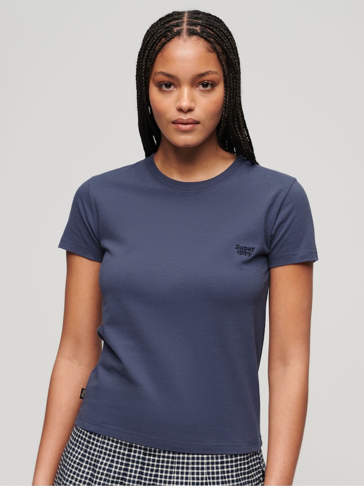 Superdry Mariner Navy Essential Logo 90s T-Shirt - Image 1 of 6