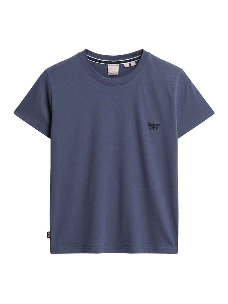 Superdry Mariner Navy Essential Logo 90s T-Shirt - Image 4 of 6