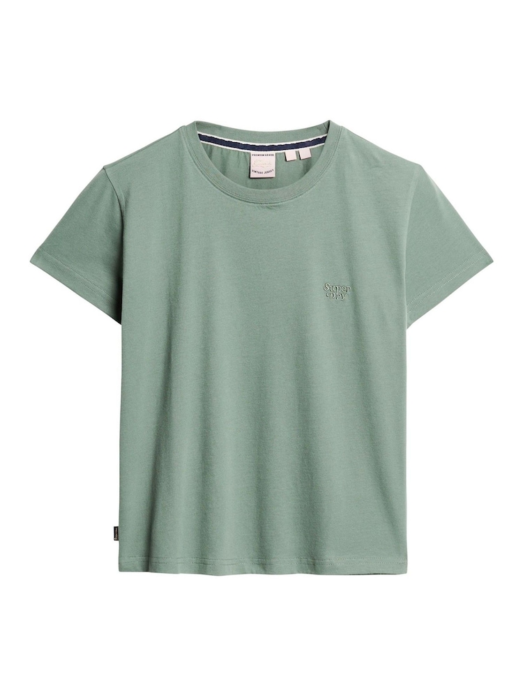 Superdry Laurel Khaki Essential Logo 90s T-Shirt - Image 4 of 6